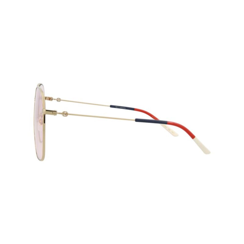 Gucci Square-Frame Metal Sunglasses Gold Womens - Picture 3 of 6